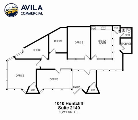 Floor plan for studio, 2211 sqft